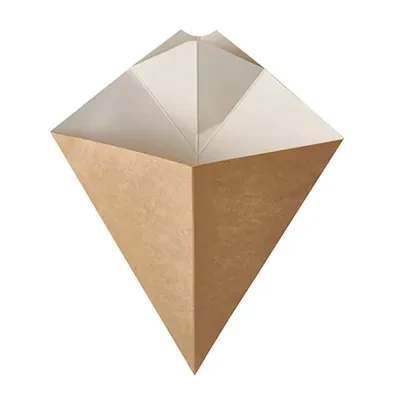 Rożek kartonik na frytki z miejscem na dip.webp