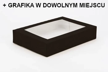 Czarne Opakowanie Papierowe na Sushi 26x19x5cm nadruk.webp