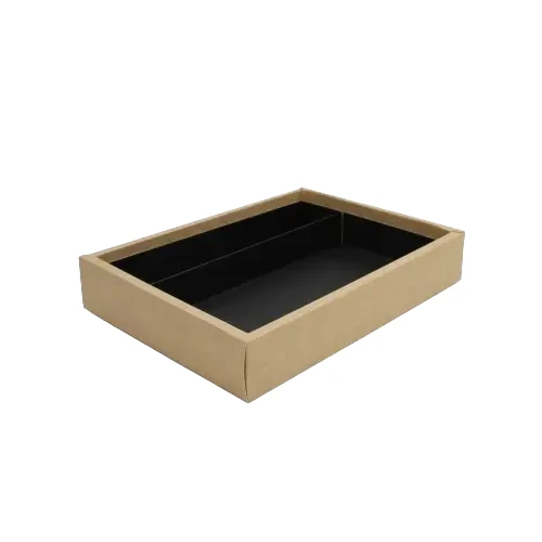 Pudełko papierowe na sushi 30x22x5cm kraft-czarne 2.webp