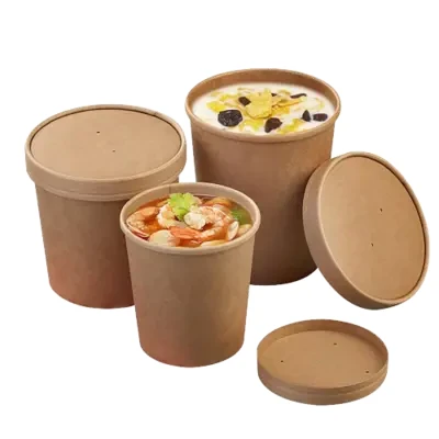 Pojemniki papierowe na zupę różne pojemności + dekle.webp