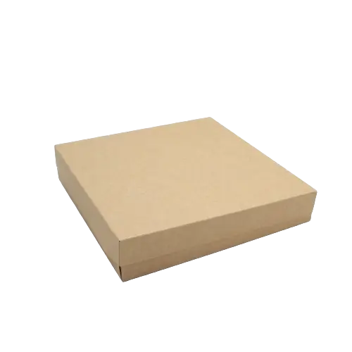 Pudełko papierowe na sushi 32x32x5cm kraft zamknięte.webp
