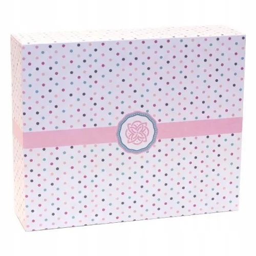 Pudełko kartonowe do ciast/tortów 250x210x70mm KROPKI.webp