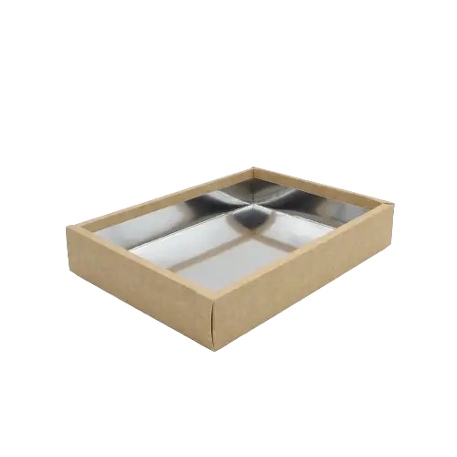 Pudełko papierowe na sushi 30x22x5cm kraft-srebrne.webp