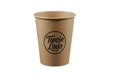 Kubek Papierowy 2W - 300ml kraft z nadrukiem.webp