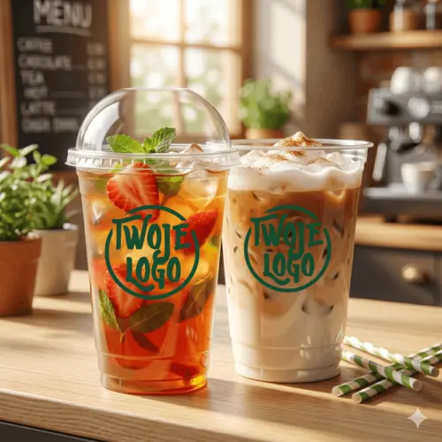 Kubek przezroczysty PET 300ml z nadrukiem punktowym grafika.webp