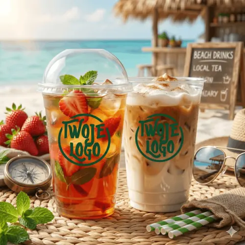 Kubek przezroczysty PET 400ml z nadrukiem punktowym grafika.webp