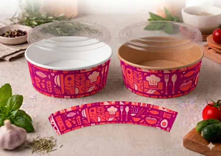 Miska papierowa z nadrukiem różowa 1300ml.webp