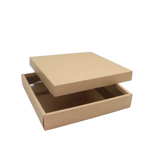 Pudełko papierowe na sushi 32x32x5cm kraft-srebrne+pokrywka.webp