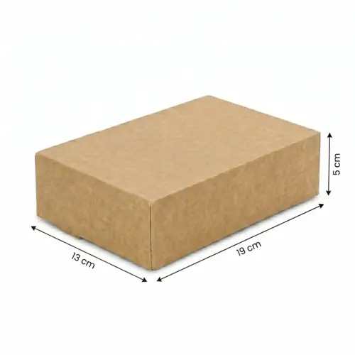 Pudełko na sushi bez okienka 19x13x5cm kraft z wymiarami.webp