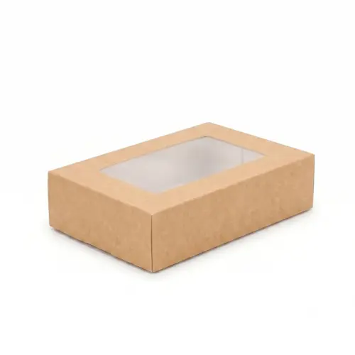 Pudełko na sushi z okienkiem 19x13x5cm kraft.webp