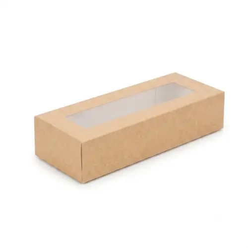 Pudełko na sushi z okienkiem 22x9x5cm kraft.webp