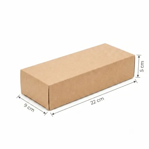 Pudełko na sushi bez okienka 22x9x5cm kraft z wymiarami.webp