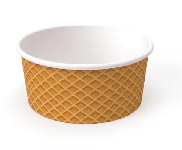 Miska na lody 350ml z papieru ze wzorem wafelka.webp