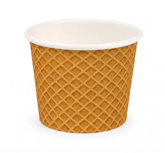 Miska na lody 160ml z papieru ze wzorem wafelka.webp