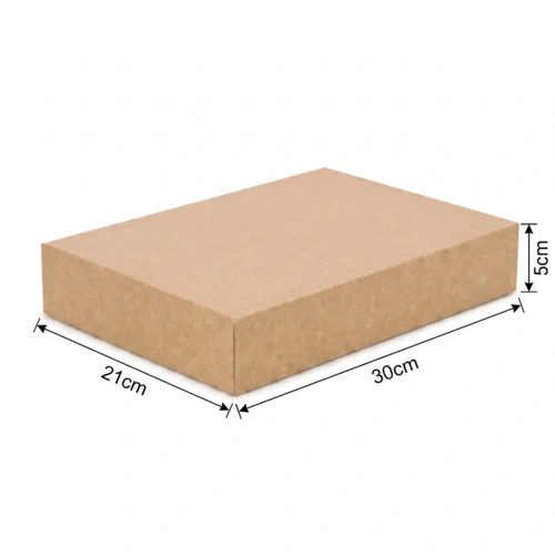 Pudełko na sushi bez okienka 30x21x5cm kraft z wymiarami.webp