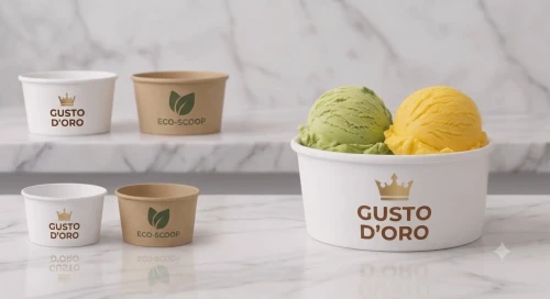Miska na lody z nadrukiem 225ml punktowy LOGO.webp