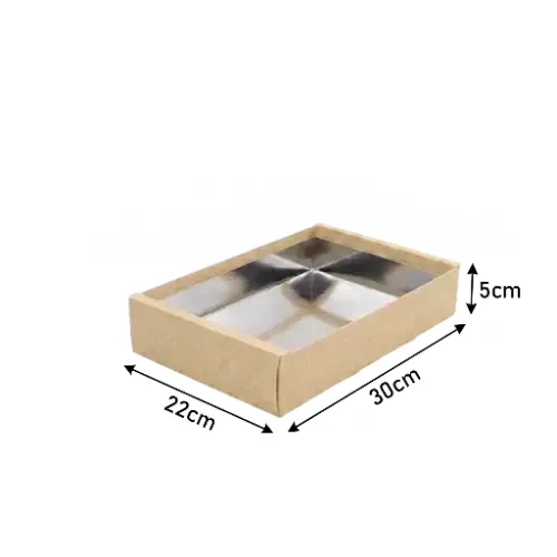 Pudełko na sushi z wkładką srebrną 30x22x5cm z wymiarami.webp