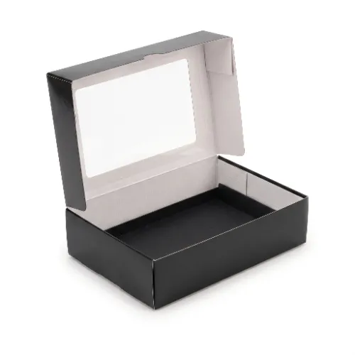 Wkładka czarna do pudełka na Sushi 26x19x5cm pudełko czarne z okienkiem.webp