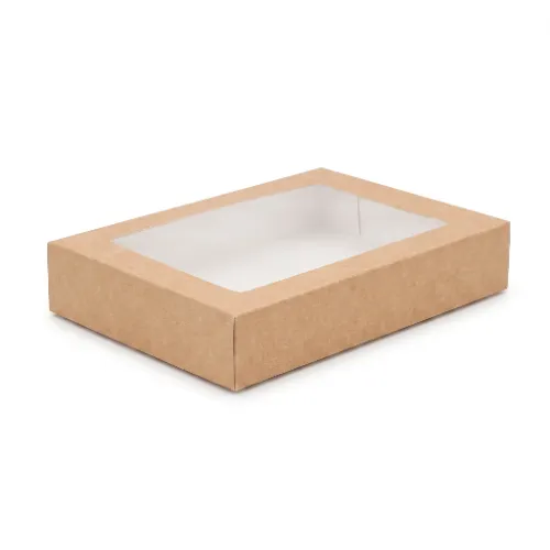 Pudełko na sushi z okienkiem 26x19x5cm kraft.webp