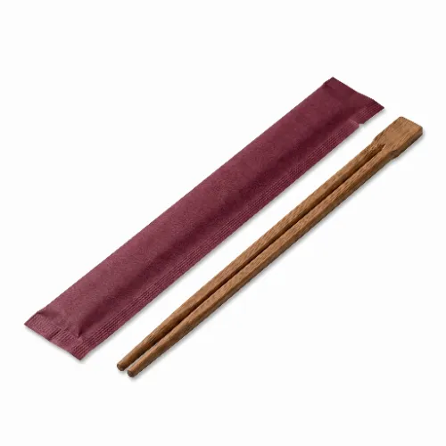 Pałeczki do sushi karbonizowane 21cm bordowe etui pełne.webp