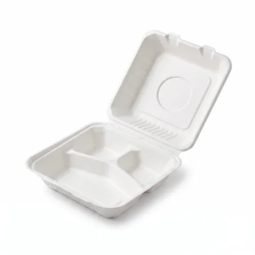 Menubox z trzciny cukrowej 1-komorowy 23x23x7,5cm  otwarty.webp