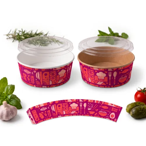 Miska papierowa z nadrukiem różowa 1300ml.webp