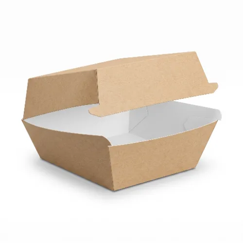 Burger box papierowy 15x15cm biało-brązowy.webp