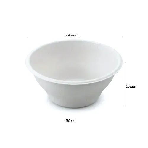 Miska z trzciny cukrowej 150ml ø95mm z wymiarami.webp