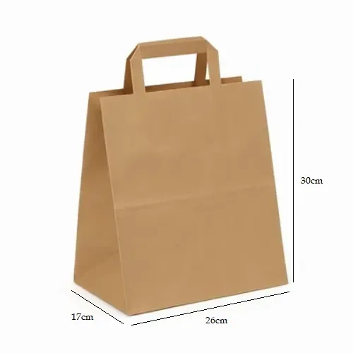 Torba cateringowa papierowa 26x17x30cm kraft z wymiarami.webp