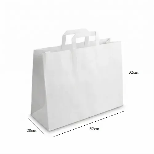 Torba cateringowa papierowa 32x20x32cm biała z wymiarami.webp