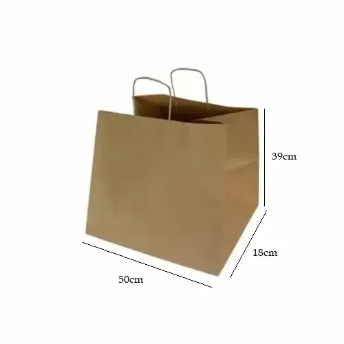 Torba cateringowa klockowa 50x18x39cm ucho skręcane kraft z wymiarami.webp