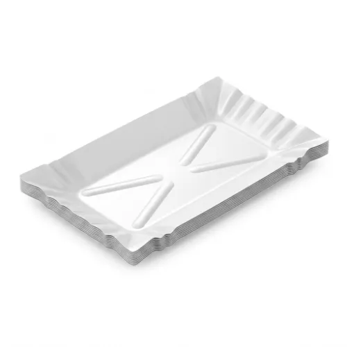 Tacka papierowa biała płaska kilka sztuk.webp