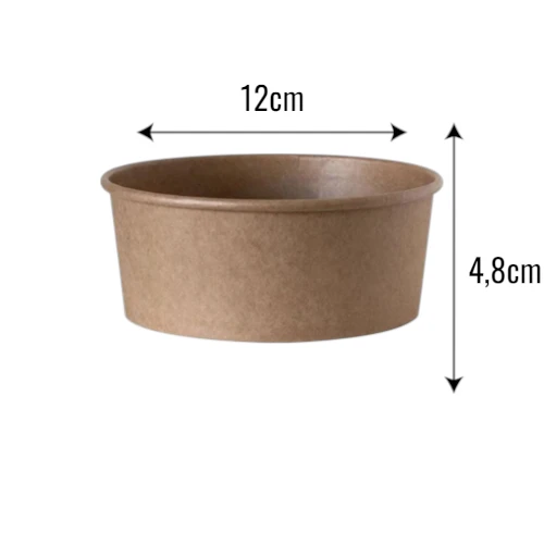 Miska papierowa 320ml ø120mm kraft z wymiarami.webp
