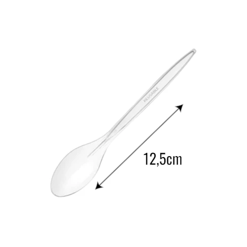 Łyżeczka PS 12,5cm przeźroczysta  z wymiarami .webp