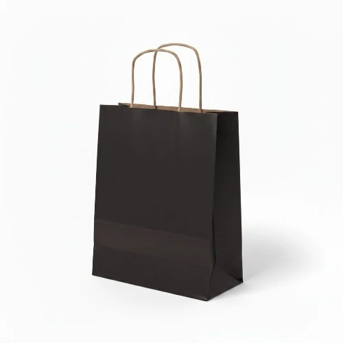 Torba papierowa MINI ECO 18x8x22,5cm czarna widok z boku.webp