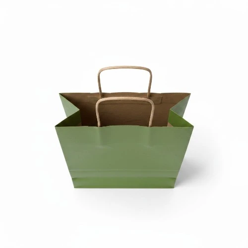 Torba papierowa MINI ECO 18x8x22,5cm jasnozielona widok z góry.webp