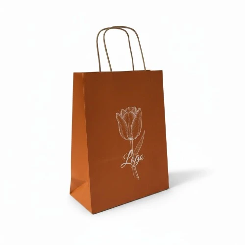 Torba papierowa MINI ECO 18x8x22,5cm pomarańczowa z NADRUKIEM.webp