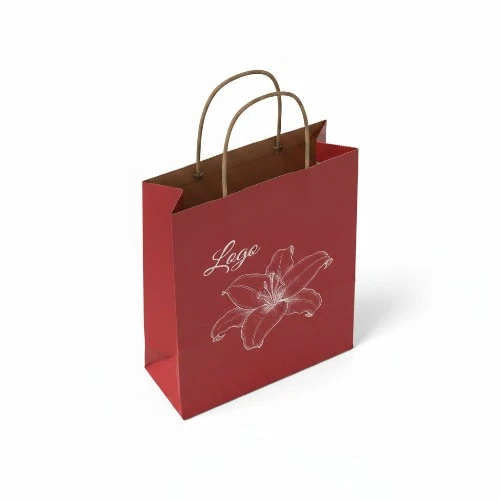 Torba papierowa MINI ECO 18x8x22,5cm czerwona widok z boku.webp