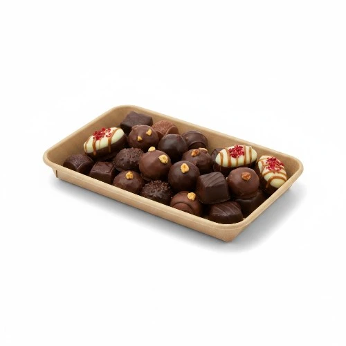 Pudełko papierowe premium kraft 220x135mm (HP07) do sushi i pralin z porcją pralin.webp