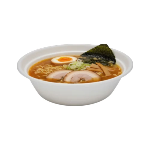 Miska z trzciny cukrowej 1300ml ø205mm Natura z porcją ramen.webp