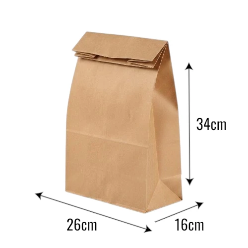 Torba papierowa 26x16x34cm kraft z wymiarami.webp