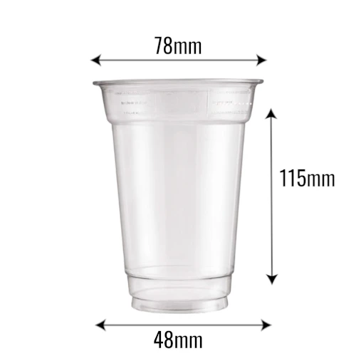 Kubek PET 250ml ø78mm z wymiarami .webp