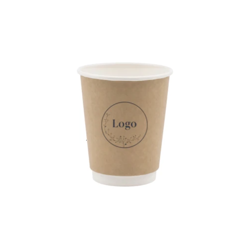 Kubek papierowy 300ml ø90mm 2-warstwowy kraft z logo .webp