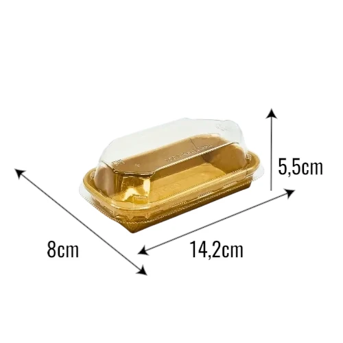 Pudełko papierowe 14,2x8x5,5cm z pokrywką do sushi i pralin z wymiarami.webp