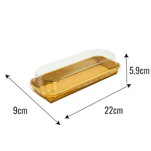Pudełko papierowe premium 22x9x5,9cm kraft z pokrywką do sushi i pralin z wymiarami.webp