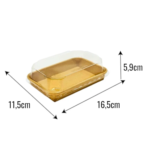 Pudełko papierowe premium 16,5x11,5x5,9cm kraft z pokrywką do sushi i pralin z wymiarami.webp