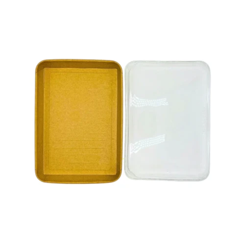 Pudełko papierowe premium 25,6x18,5x5,9cm kraft z pokrywką do sushi i pralin widok z góry.webp