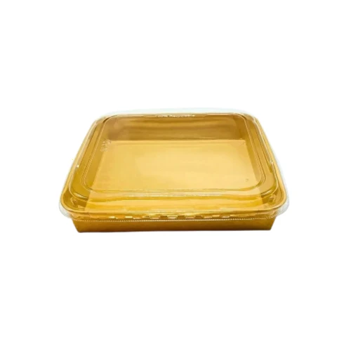 Pudełko papierowe premium 27x27x5,9cm kraft z pokrywką do sushi i pralin.webp