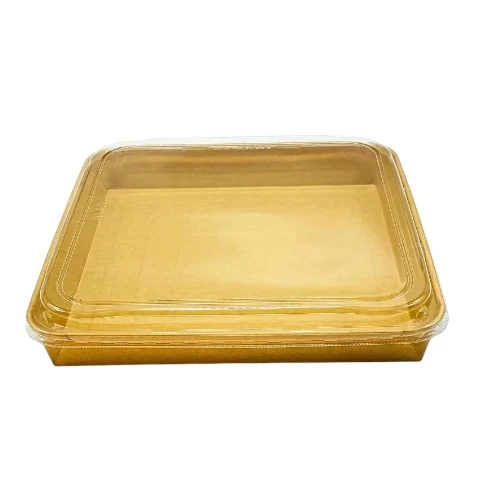 Pudełko papierowe premium 32,3x32,3x5,9cm kraft z pokrywką do sushi i pralin .webp
