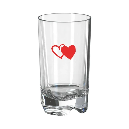 Plastikowa szklanka koktajlowa 0,3l SAN - szkłopodobna PS z logo  serca .webp